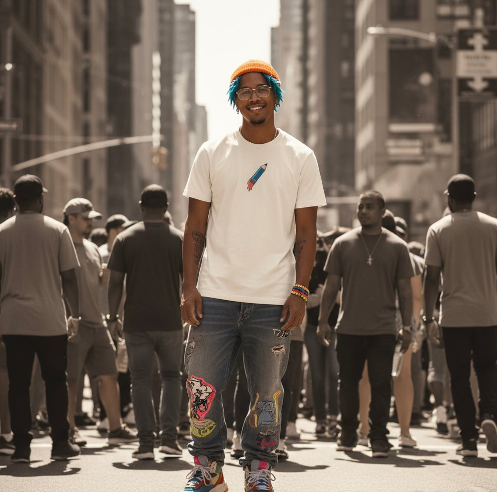 Melting Pencil T-Shirt - Vintage Abstract Art & Creative Streetwear