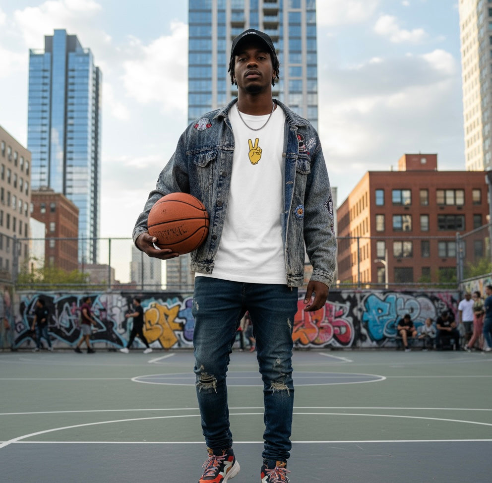 Peace Fingers Melting T-Shirt - Psychedelic Festival & Trippy Art Tee