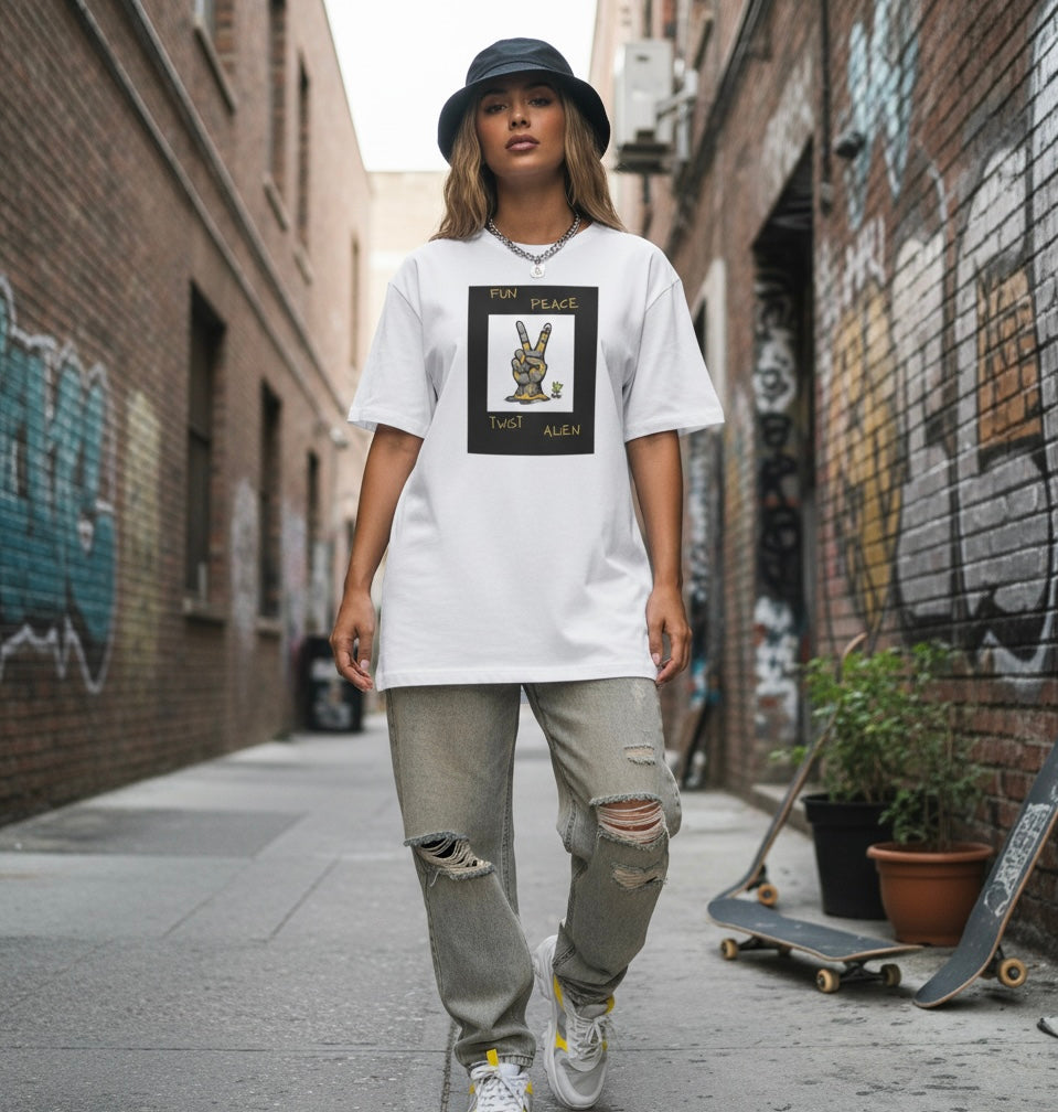 The 'Peace, Out' Flipped Peace Sign Tee (Women's Fit)