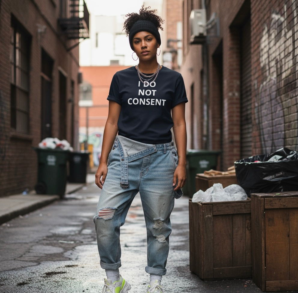 "I Do Not Consent" Bold Black Tee | Women's Fit, Spiritual Freedom Statement