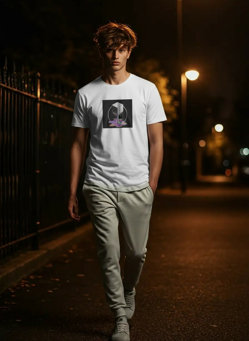 The 'System Overload' Melting Grid Tee (Warning: May Cause Conformity Breakdowns)